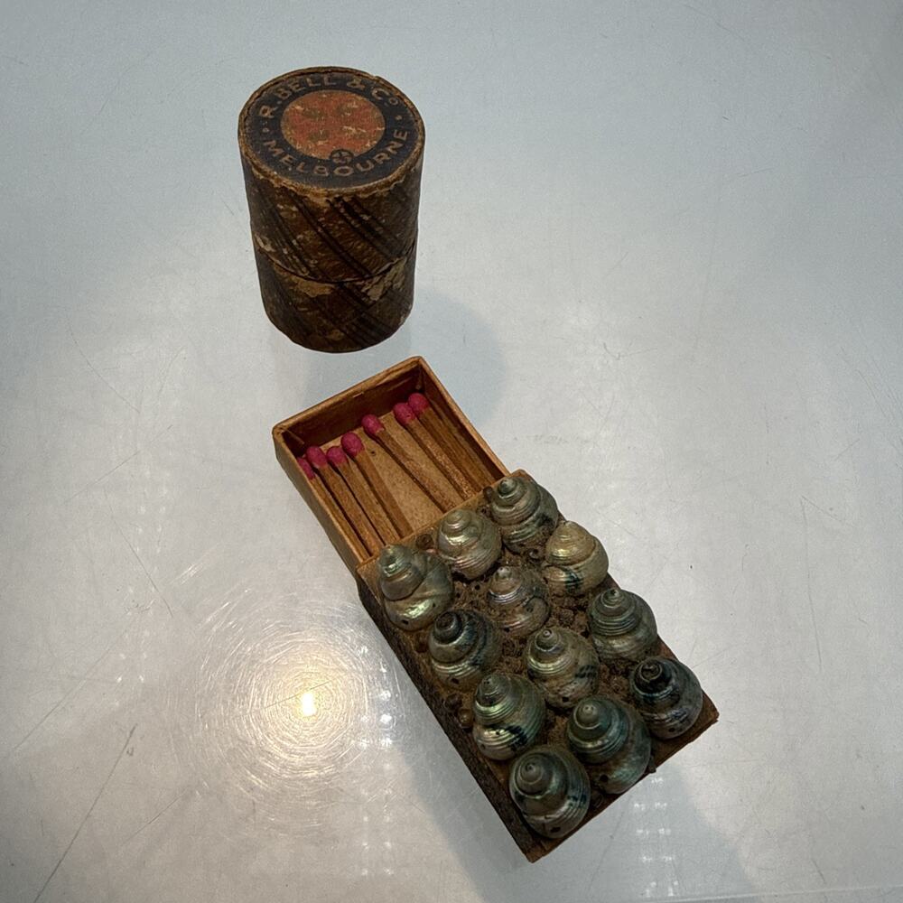 2 vintage matches Containers - Tube & Matchbox W/Ads & One With Shells